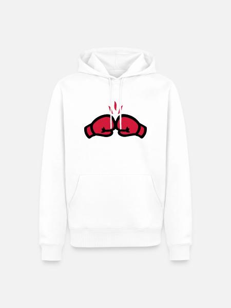 Boxe - Sweat à capuche Premium bio Homme - blanc