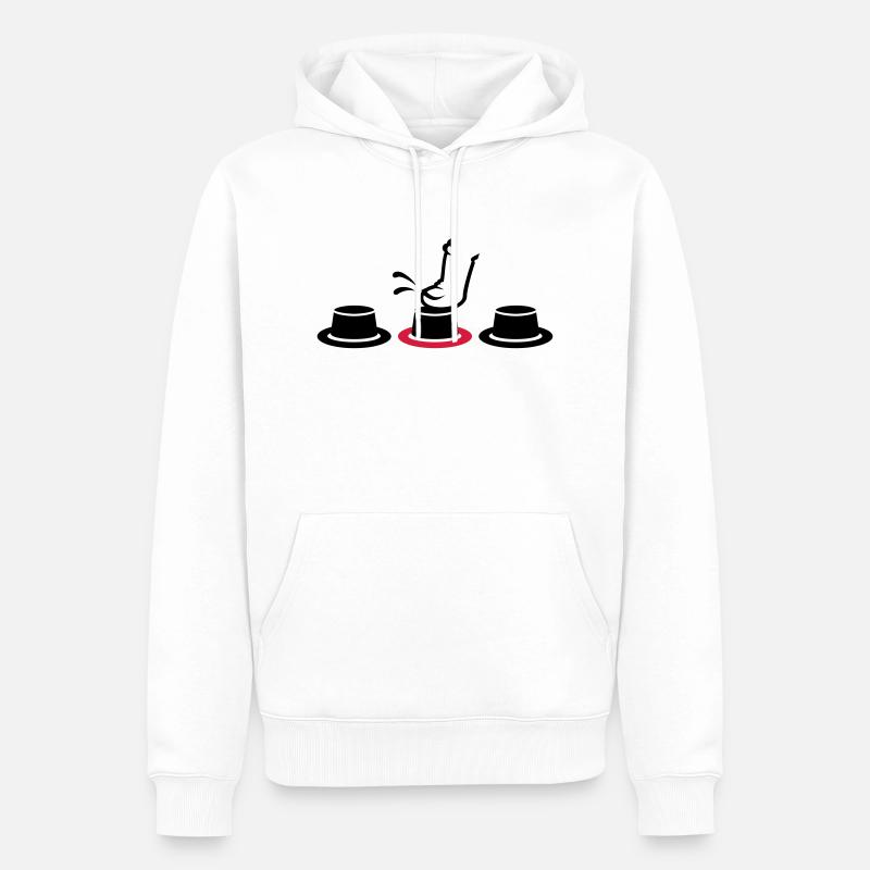 button pusher/ Knopfdrücker (2c) - Männer Premium Bio Hoodie - Weiß