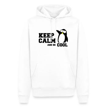 penguin keep calm - Männer Premium Bio Hoodie - Weiß - Vorne - Nico (187cm)