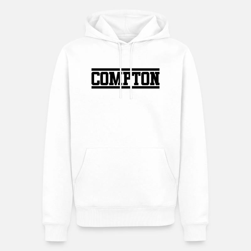 compton - Sweat à capuche Premium bio Homme - blanc