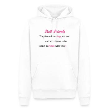 Best Friends - Sweat à capuche Premium bio Homme - blanc - Devant - Nico (187cm)