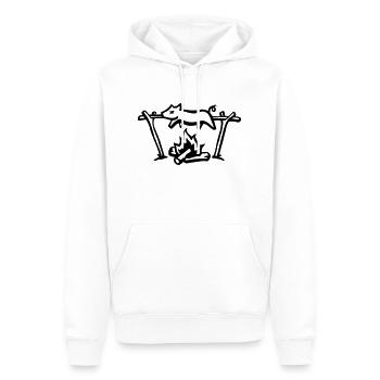 grillmeister - Männer Premium Bio Hoodie - Weiß - Vorne - Nico (187cm)