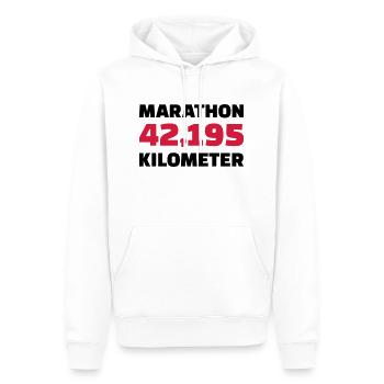 Marathon - Sweat à capuche Premium bio Homme - blanc - Devant - Nico (187cm)