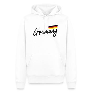 Deutschland - Germany - Bundesrepublik -Flagge BRD - Männer Premium Bio Hoodie - Weiß - Vorne - Nico (187cm)
