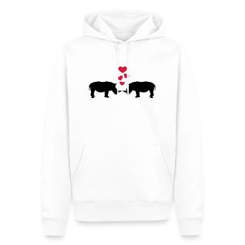 Nashorn - Männer Premium Bio Hoodie - Weiß - Vorne - Nico (187cm)