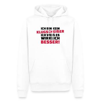 Klugscheißer - Männer Premium Bio Hoodie - Weiß - Vorne - Nico (187cm)