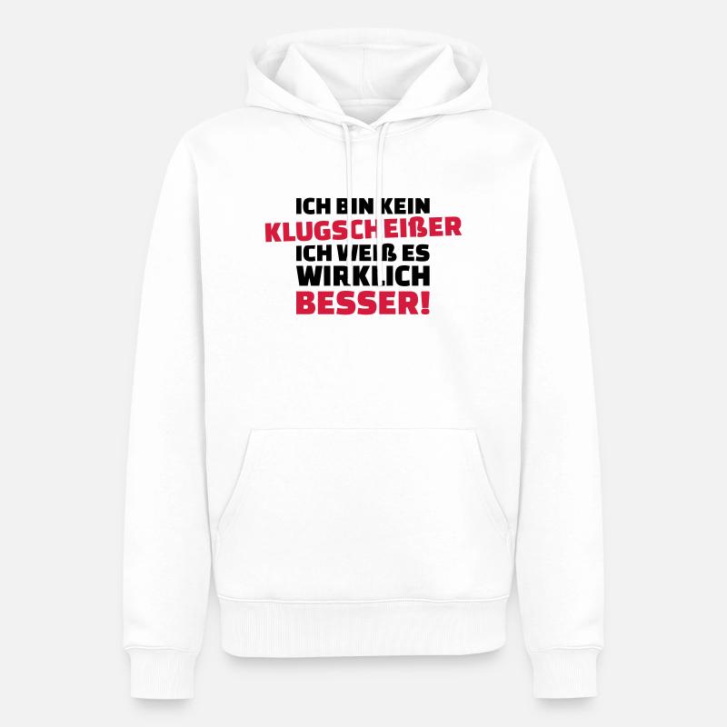 Klugscheißer - Männer Premium Bio Hoodie - Weiß