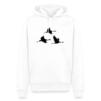 Kraniche - Männer Premium Bio Hoodie - Weiß - Vorne - Nico (187cm)