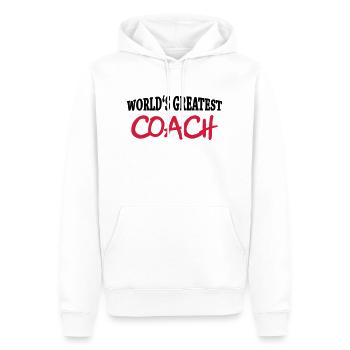World's greatest Coach - Sweat à capuche Premium bio Homme - blanc - Devant - Nico (187cm)