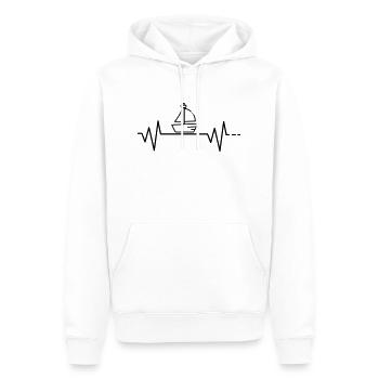 Herzschlag Segeln Segelboot Schiff Meer Boot Segel - Männer Premium Bio Hoodie - Weiß - Vorne - Nico (187cm)