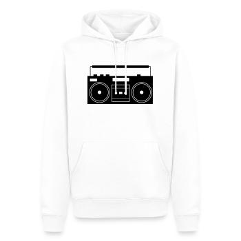 ghettoblaster_01 - Sweat à capuche Premium bio Homme - blanc - Devant - Nico (187cm)