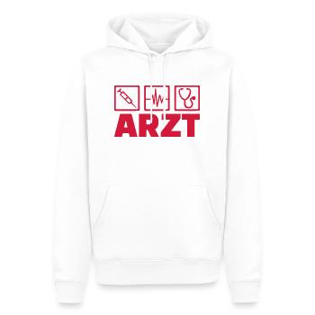 Arzt - Männer Premium Bio Hoodie - Weiß - Vorne - Nico (187cm)