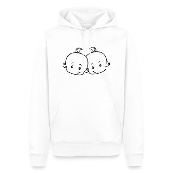 brüder jungen 2 freunde team paar geschwister zwil - Männer Premium Bio Hoodie - Weiß - Vorne - Nico (187cm)