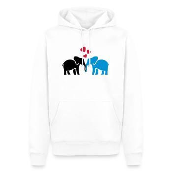 elefanten_liebe - Männer Premium Bio Hoodie - Weiß - Vorne - Nico (187cm)