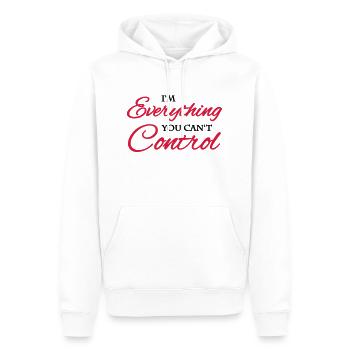 I'm everything you can't control - Männer Premium Bio Hoodie - Weiß - Vorne - Nico (187cm)