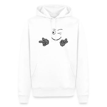 smileface_02 - Männer Premium Bio Hoodie - Weiß - Vorne - Nico (187cm)