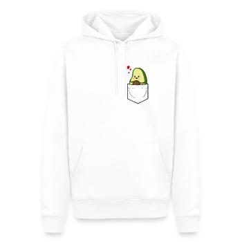 Avocado in Brusttasche - Männer Premium Bio Hoodie - Weiß - Vorne - Nico (187cm)
