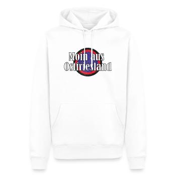 Moin aus Ostfriesland - Männer Premium Bio Hoodie - Weiß - Vorne - Nico (187cm)