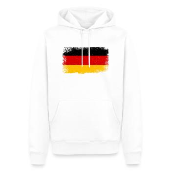 Deutschland Flagge Used - Männer Premium Bio Hoodie - Weiß - Vorne - Nico (187cm)