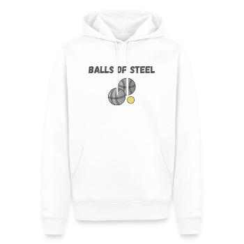 BÄLLE AUS STAHL Pétanque Petanque - Männer Premium Bio Hoodie - Weiß - Vorne - Nico (187cm)