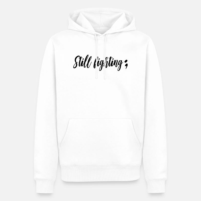 Le silence - Sweat à capuche Premium bio Homme - blanc