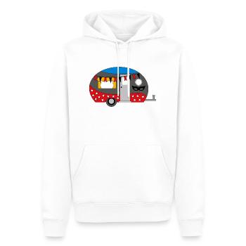 Camping - Sweat à capuche Premium bio Homme - blanc - Devant - Nico (187cm)