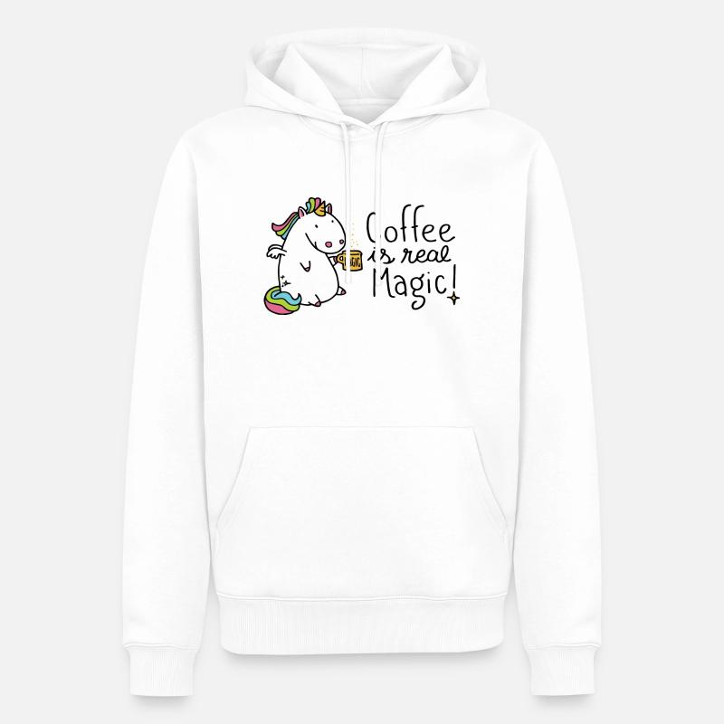 Coffee is real Magic - Männer Premium Bio Hoodie - Weiß
