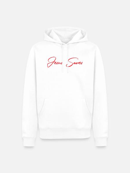 Jesus Save's Saying Christ - Men’s Premium Organic Hoodie - white