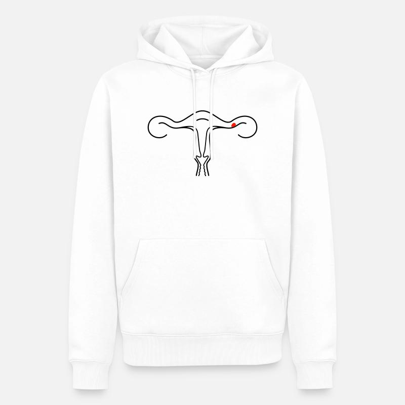 Schematische Gebärmutter (2c) - Männer Premium Bio Hoodie - Weiß