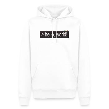 Hello world - Männer Premium Bio Hoodie - Weiß - Vorne - Nico (187cm)