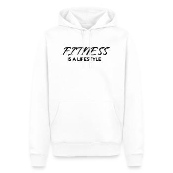 Fitness - Männer Premium Bio Hoodie - Weiß - Vorne - Nico (187cm)