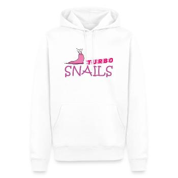 Chemise de course boueuse boue course d’obstacles ocr Team Snail - Sweat à capuche Premium bio Homme - blanc - Devant - Nico (187cm)