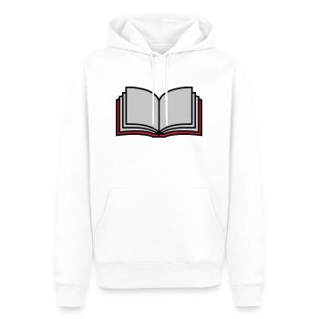 Pages du livre ouvert de l’école - Sweat à capuche Premium bio Homme - blanc - Devant - Nico (187cm)
