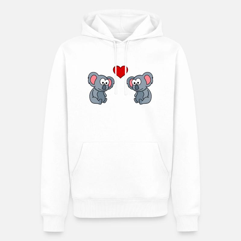 Koala Comic Couple Amour - Sweat à capuche Premium bio Homme - blanc