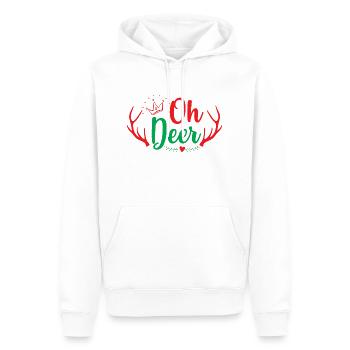 Oh Hirsch - Weihnachtshumor - Männer Premium Bio Hoodie - Weiß - Vorne - Nico (187cm)