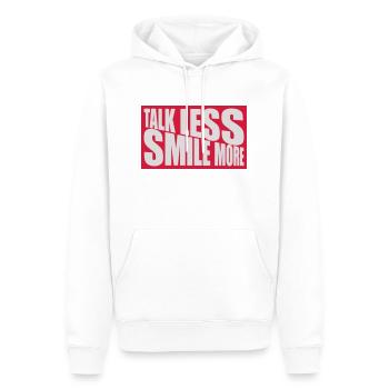 talk less smile more - Men’s Premium Organic Hoodie - white - Front - Nico (187cm)
