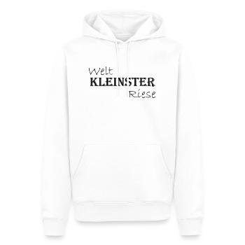 Weltkleinster Riese - Schriftzug - Männer Premium Bio Hoodie - Weiß - Vorne - Nico (187cm)