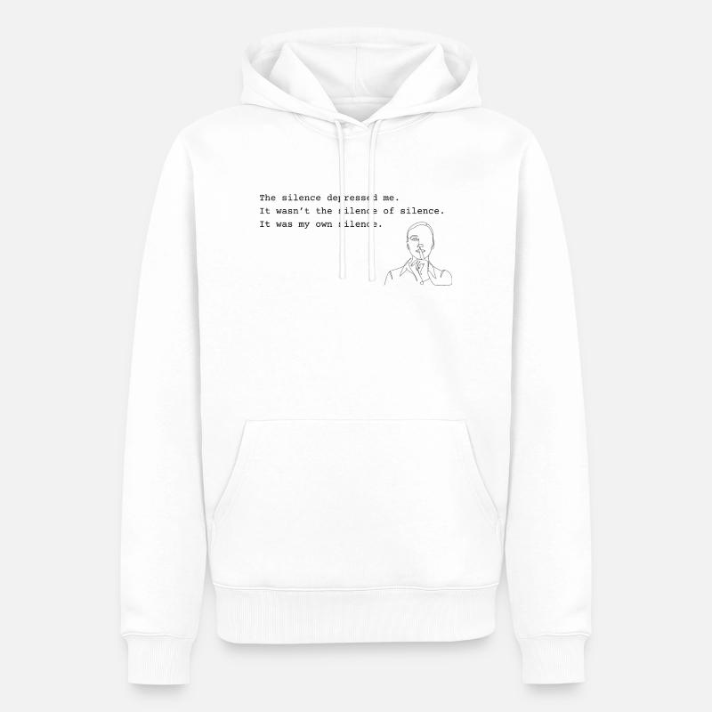 Sylvia Plath - Silence - Sweat à capuche Premium bio Homme - blanc