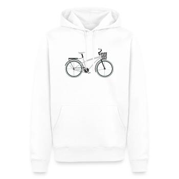 Biking Running Marathon Triathlon Bike - Men’s Premium Organic Hoodie - white - Front - Nico (187cm)