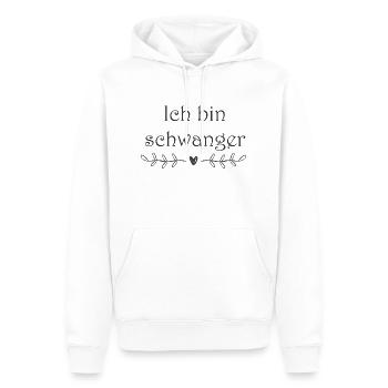 Ich bin schwanger - Männer Premium Bio Hoodie - Weiß - Vorne - Nico (187cm)