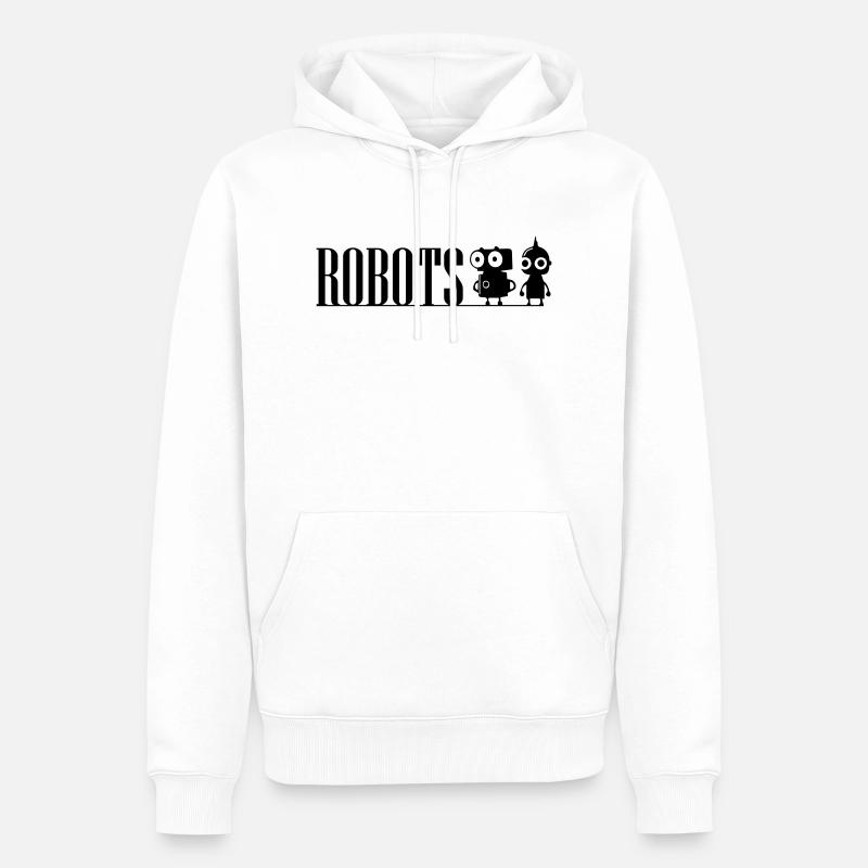 Roboter - Männer Premium Bio Hoodie - Weiß