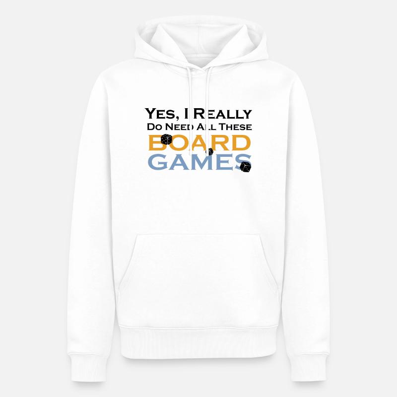 boardgame chess backgammon game night - Männer Premium Bio Hoodie - Weiß