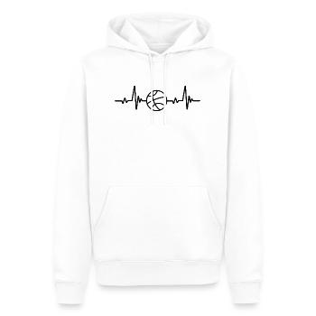 Fréquence cardiaque de basketball - Sweat à capuche Premium bio Homme - blanc - Devant - Nico (187cm)