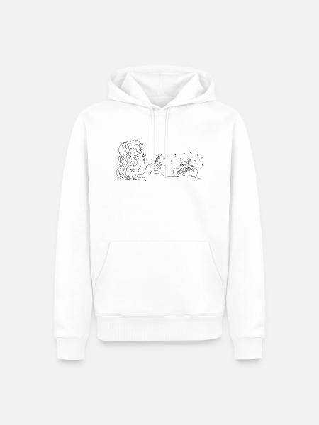 Fahrtwind Rennrad Pusteblume - Männer Premium Bio Hoodie - Weiß