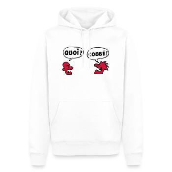 QUOI COUBEH quoicoubeh citation drôle - Sweat à capuche Premium bio Homme - blanc - Devant - Nico (187cm)
