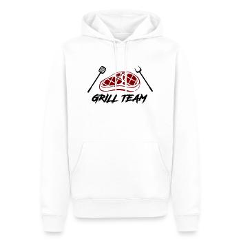L’équipe Grill - Sweat à capuche Premium bio Homme - blanc - Devant - Nico (187cm)