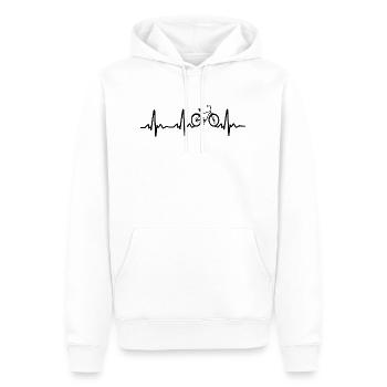 Vélo Cyclisme ECG Heartbeat - Sweat à capuche Premium bio Homme - blanc - Devant - Nico (187cm)
