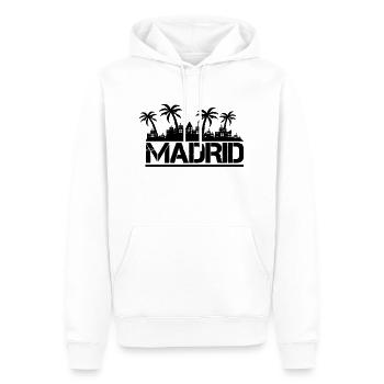 Madrid - Felpa con cappuccio ecologica premium da uomo - bianco - Fronte - Nico (187cm)