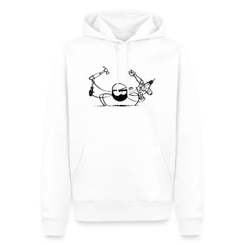 Beth the Spider - The DIY - Men’s Premium Organic Hoodie - white - Front - Nico (187cm)