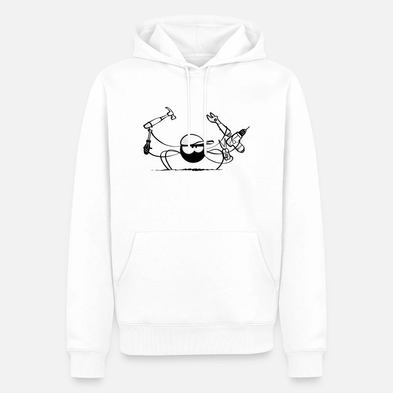Beth l'araignée - Le bricolage - Sweat à capuche Premium bio Homme - blanc